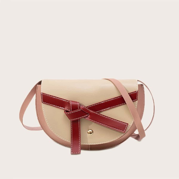 

Knot Decor Semicircle Saddle Bag, Multicolor