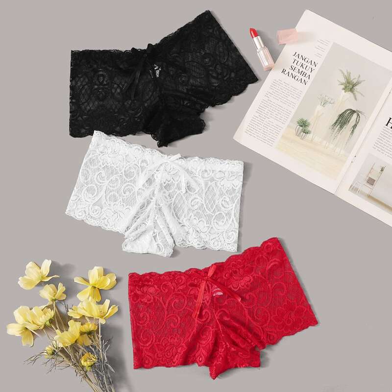 

3pack Floral Lace Panty Set, Multicolor