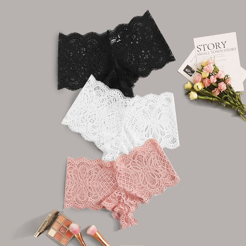

3pack Floral Lace Panty Set, Multicolor
