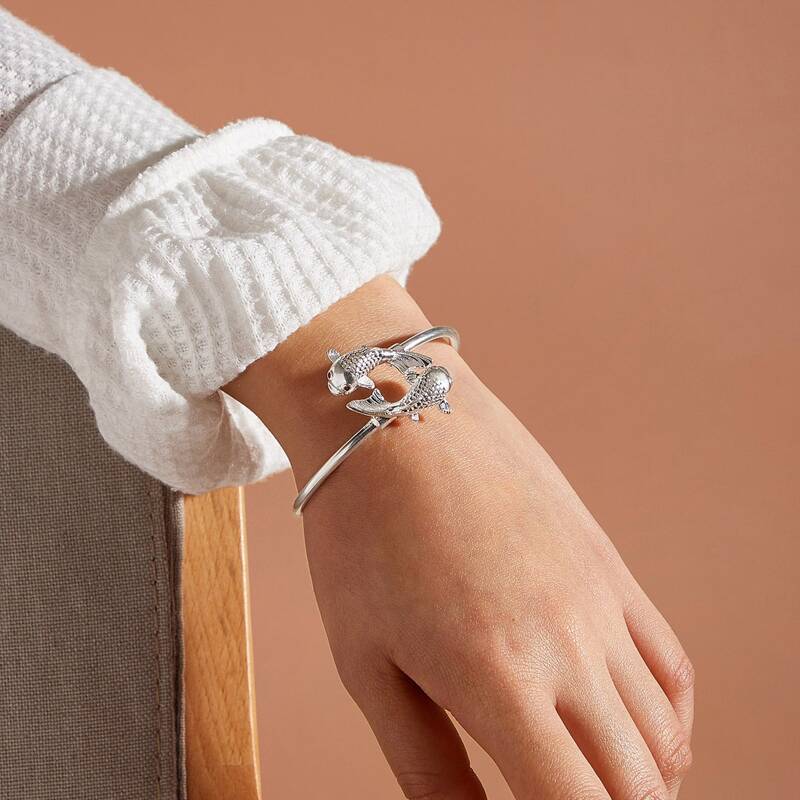 

1pc Carp Design Bracelet, Silver