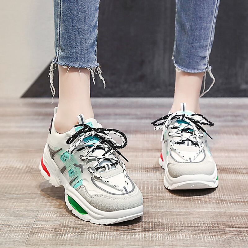 

Lace-up Front Chunky Sneakers, Multicolor