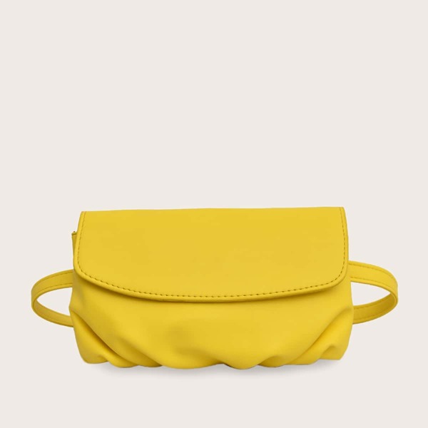 

Minimalist Ruched Detail Fanny Pack, Yellow