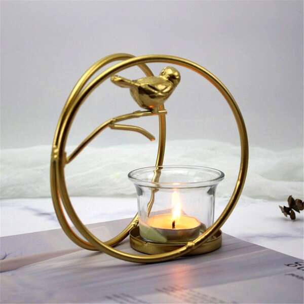 

Bird Detail Metal Candle Holder