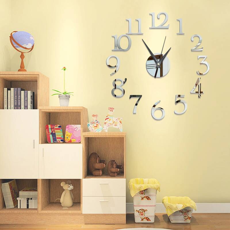 

1pc Digital Mirror Surface Wall Clock, Multicolor
