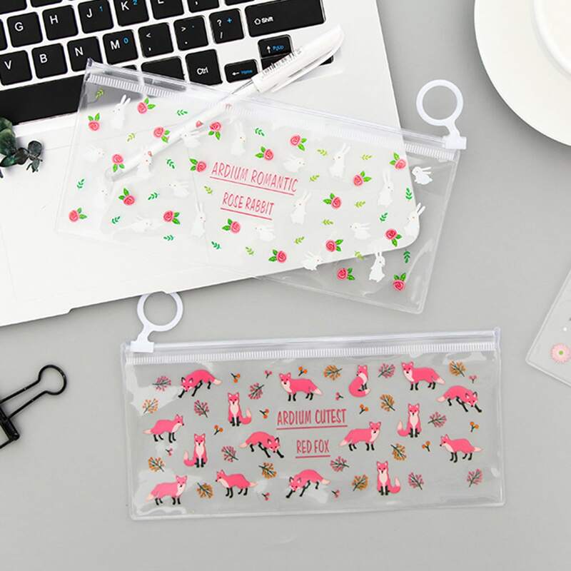 

1pc Flower & Animal Print Clear Pencil Case