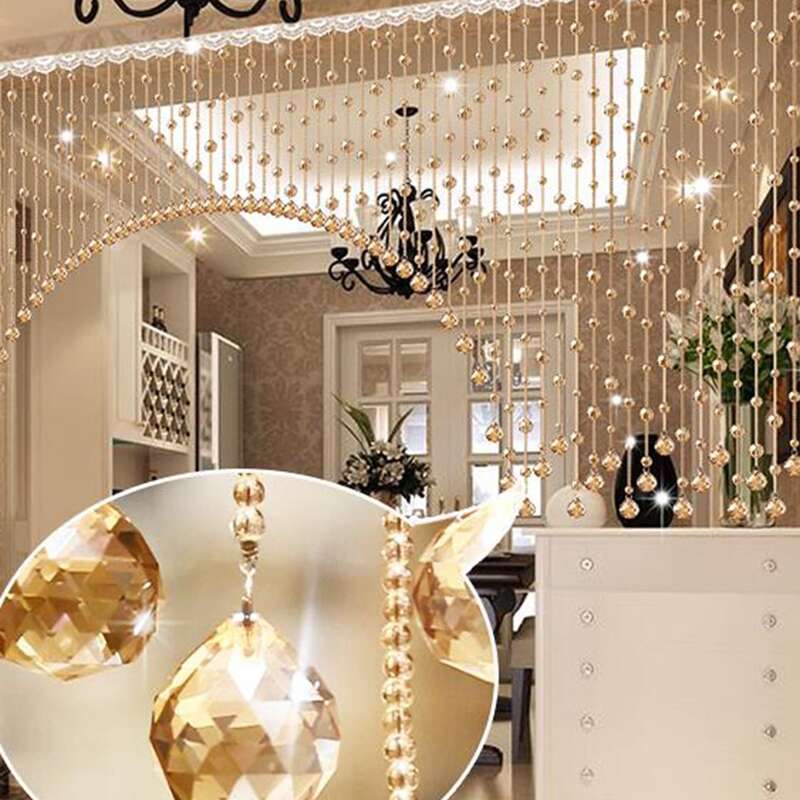

1pc 1M DIY Crystal Bead Curtain, Gold