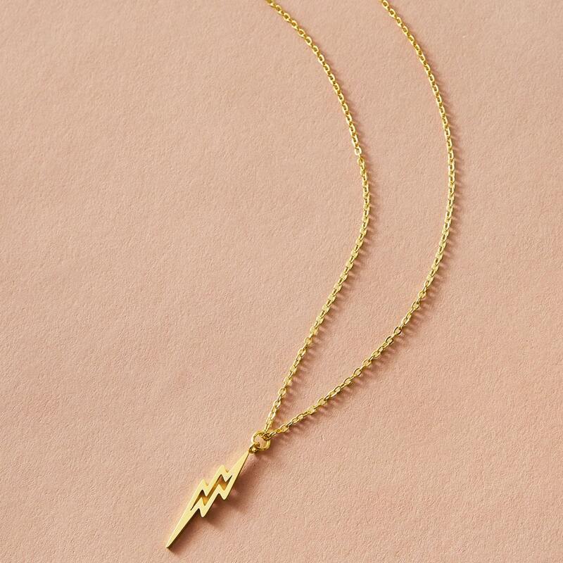 

1pc Lighting Charm Necklace, Gold