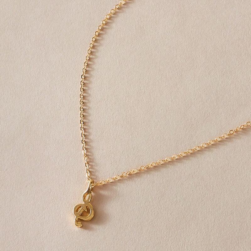 

1pc Music Note Charm Necklace, Gold