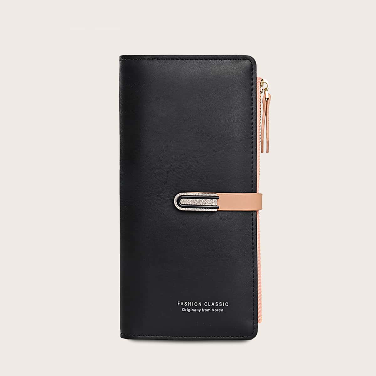 

Letter Graphic Fold Over Purse, Black