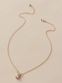 1 pieza collar con diseño grabado con diamante de imitación - Amarillo Oro - Ver 3
