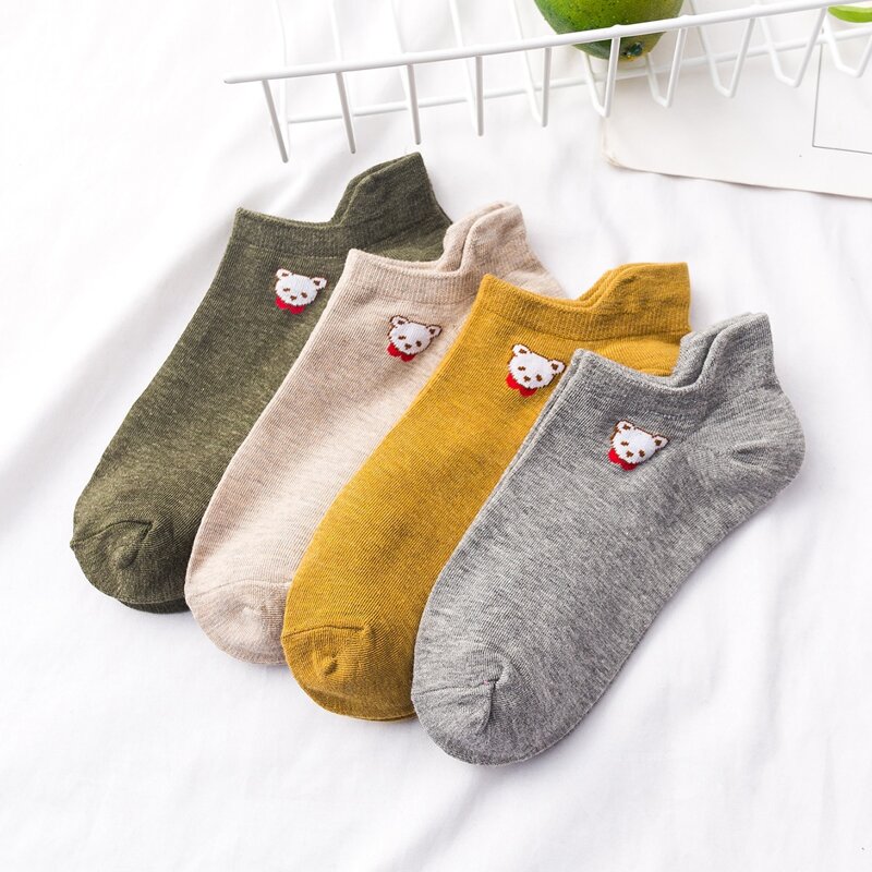 

4pairs Cartoon Graphic Ankle Socks, Multicolor