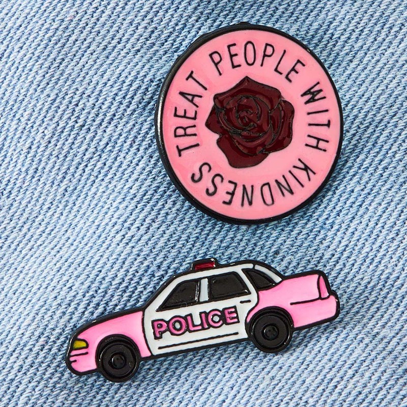 

2pcs Car Design Brooch, Pink