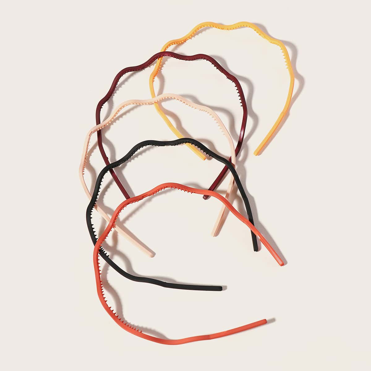

5pcs Solid Hair Hoops, Multicolor