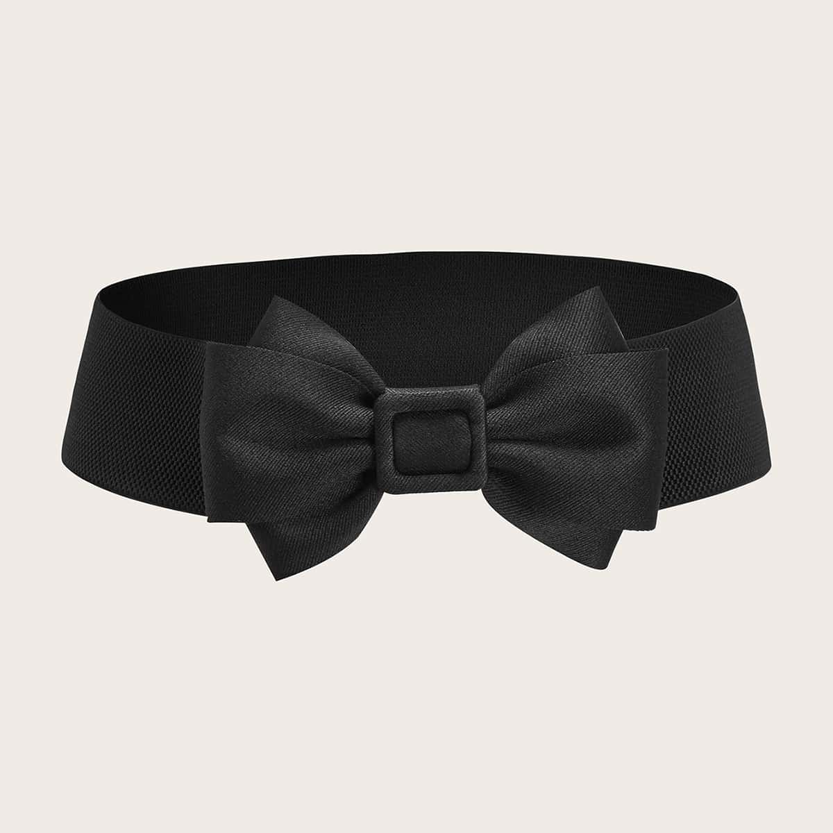 

Bow Knot Wide Belt, Black