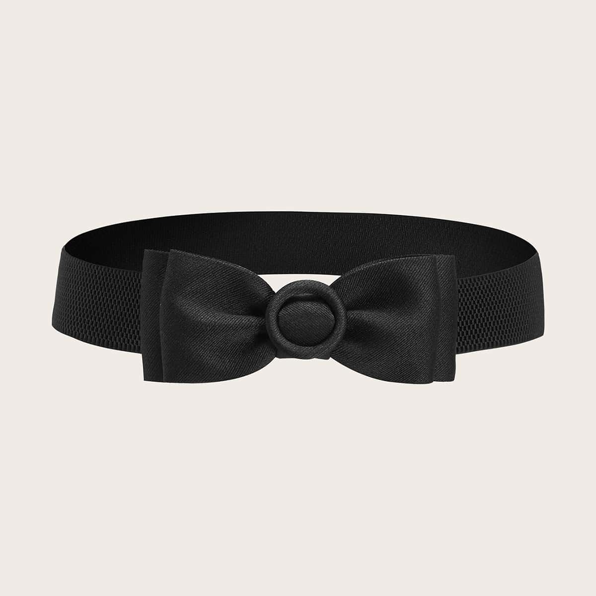 

Bow Knot Wide Belt, Black