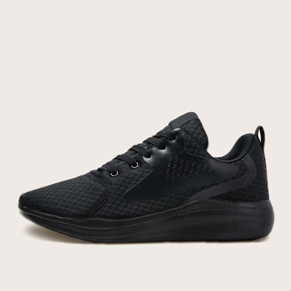 

Men Lace-up Front Wide Fit Sneakers, Black