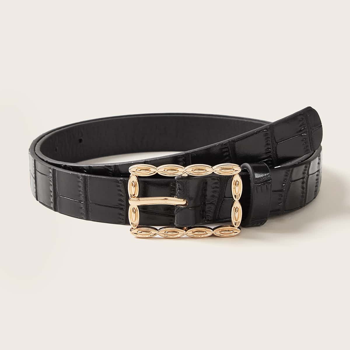 

Metal Buckle Belt, Black