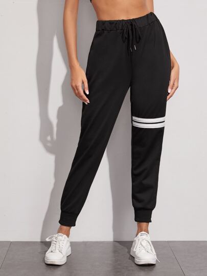 Striped Drawstring Waist Sweatpants