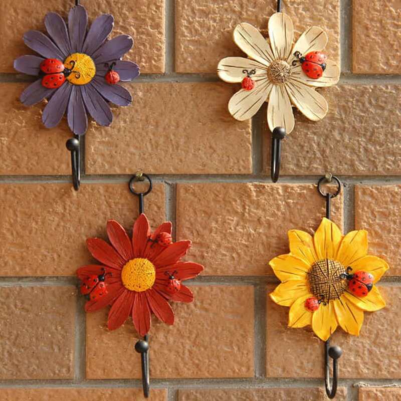 

1pc Flower Decor Wall Hook