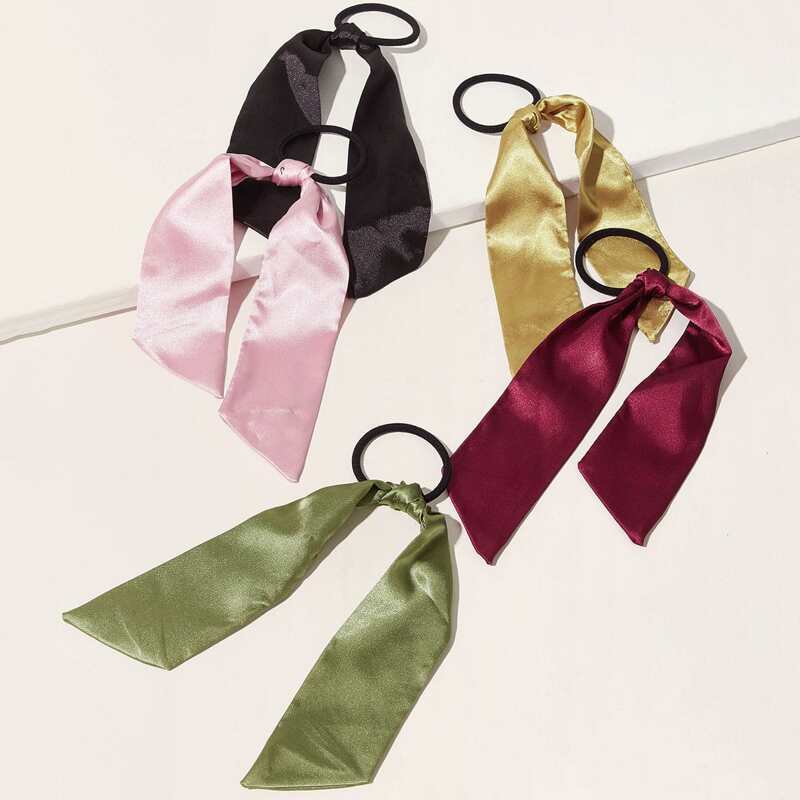 

5pcs Satin Hair Tie, Multicolor