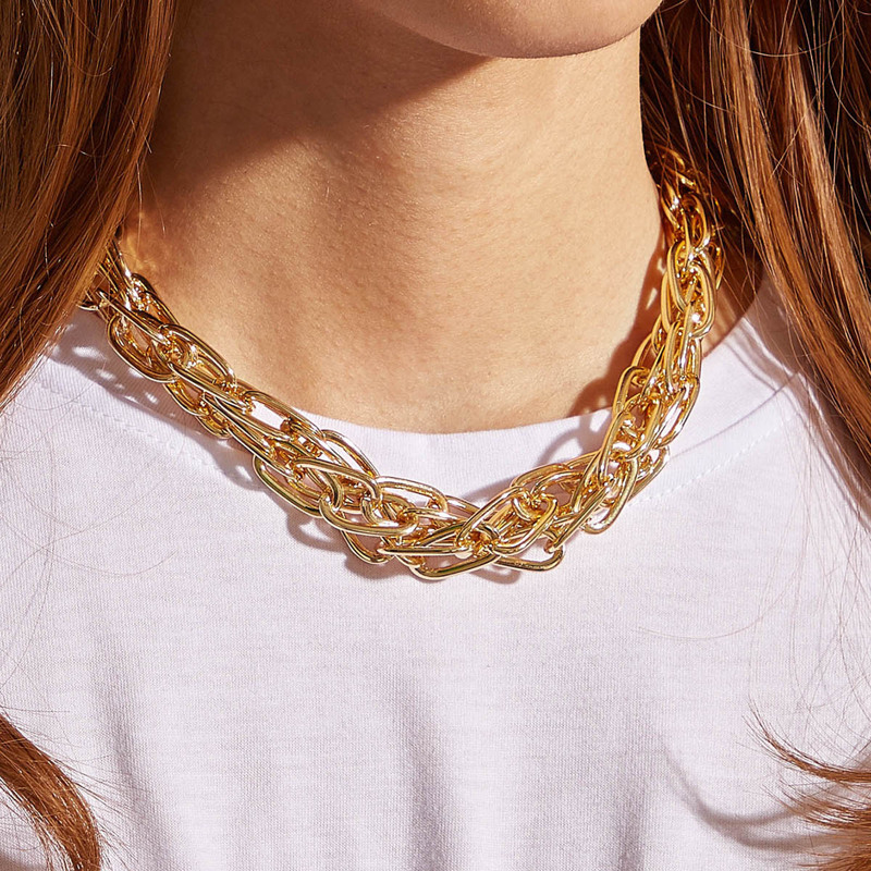 

1pc Chain Necklace, Gold