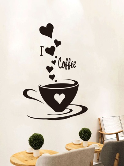 Coffee Cup Print Wall Sticker