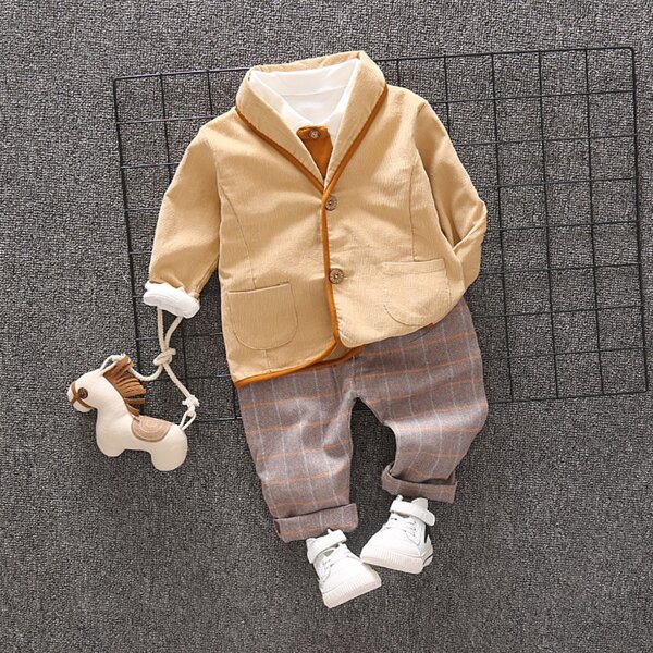 

Toddler Boys 3pcs Long Sleeve Dress Suit Set, Multicolor
