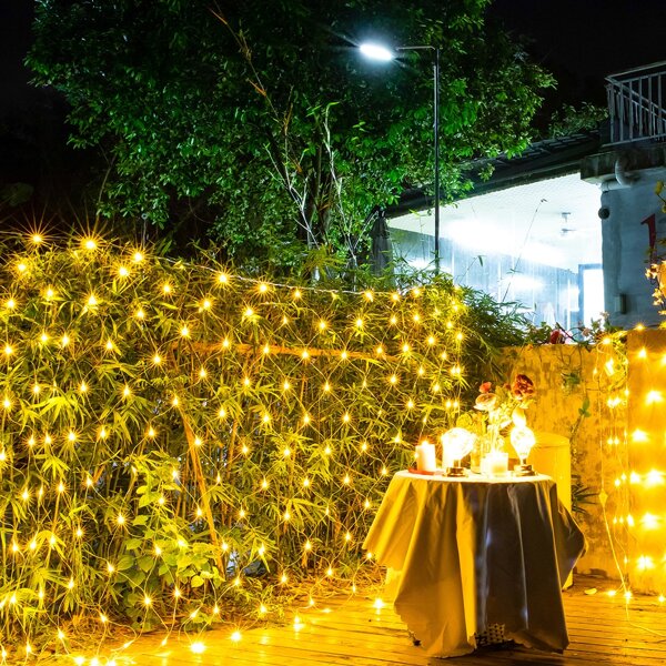 

Fishing Net Design String Light, Yellow