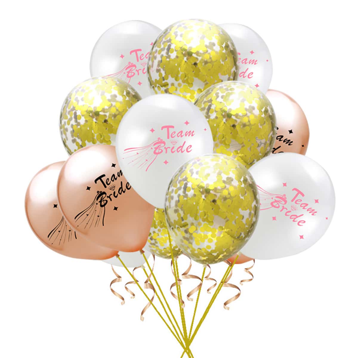 

15pcs Letter & Sequin Decorative Balloon Set, Multicolor