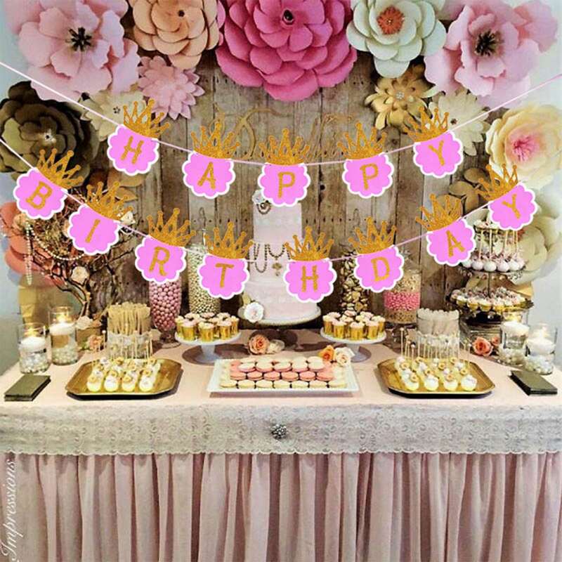 

1set Birthday Pull Flag, Multicolor