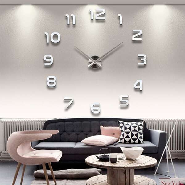 

1pc Mirror Surface Wall Clock, Multicolor