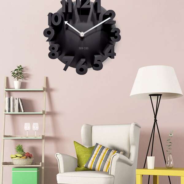 

1pc Simple 3D Wall Sticker Clock, Multicolor