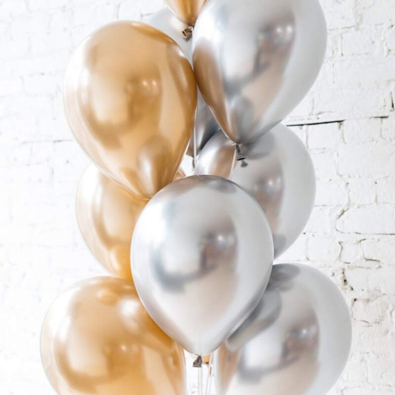 

20pcs Solid Metallic Latex Balloon, Multicolor