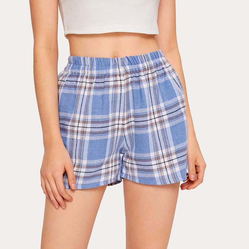 

Tartan Plaid Shorts, Blue