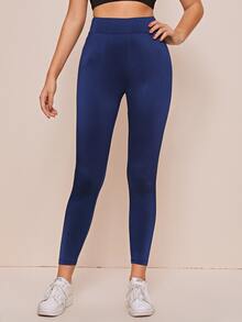 Mulvari Letter Graphic Leggings - Navy Blue - View 2