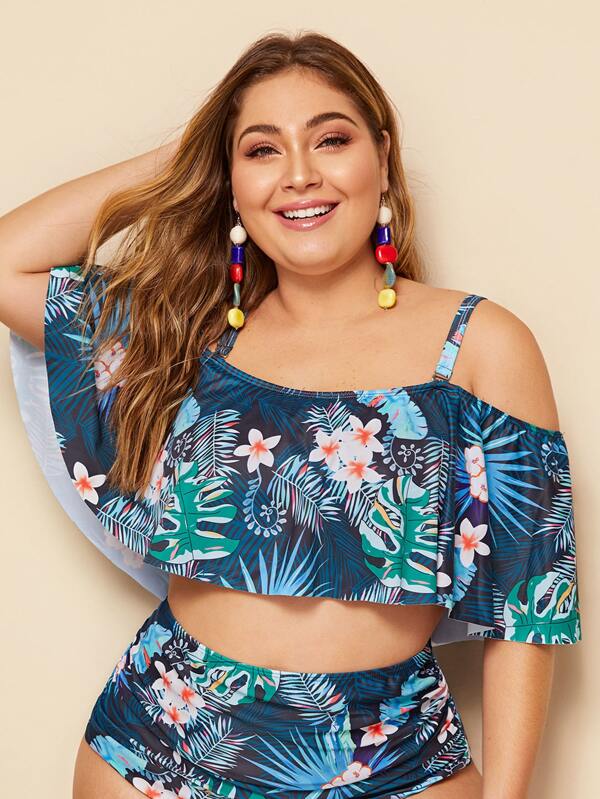 plus flounce bikini top