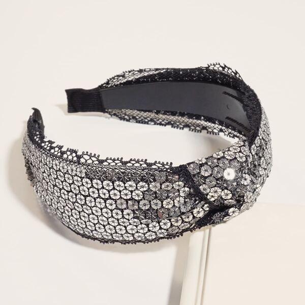 

Sequin Decor Knot Hair Hoop, Silver