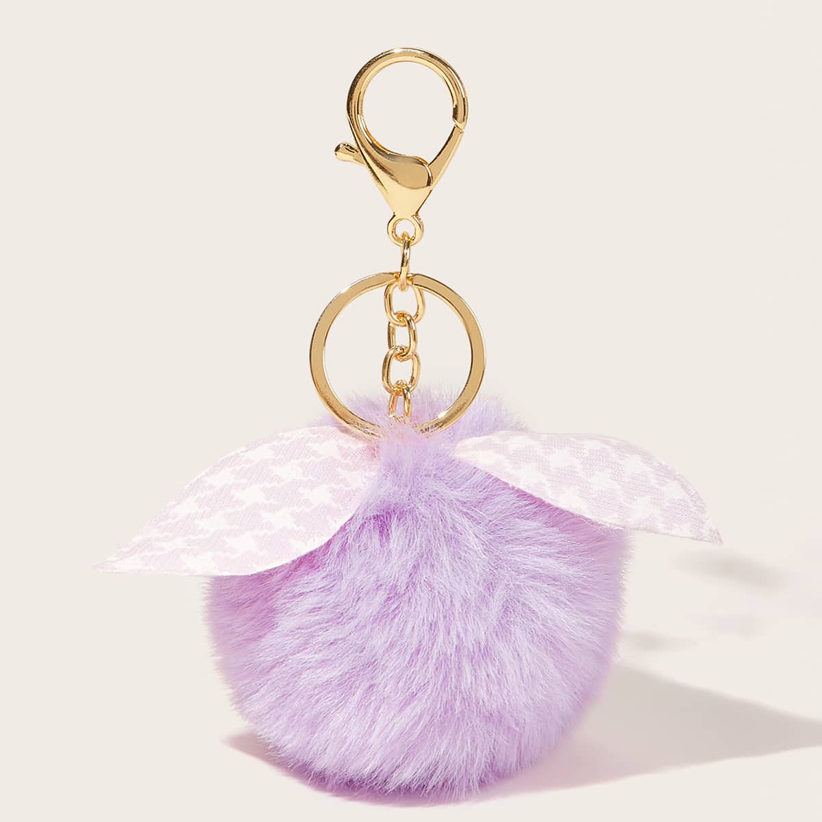 

Pom Pom Charm Keychain, Purple