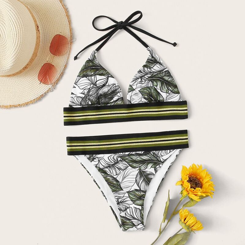 

Tropical Triangle Cheeky Bikini Swimsuit, Multicolor