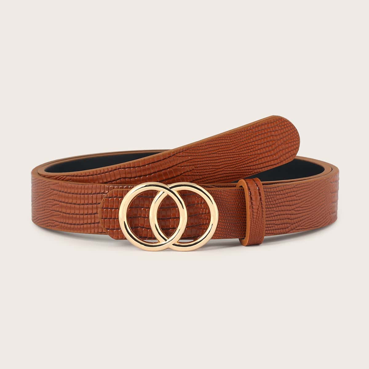 

O-ring Buckle Belt, Brown
