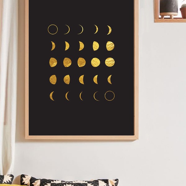 

Moon Print Poster Without Frame, Gold