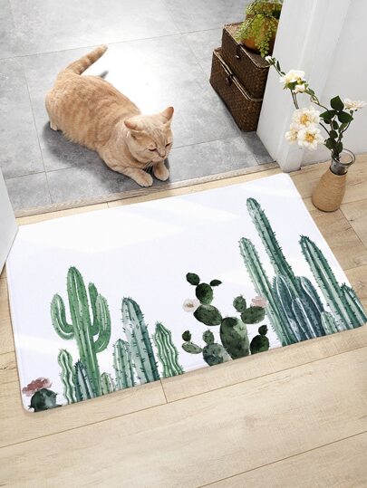 Cactus Print Floor Mat