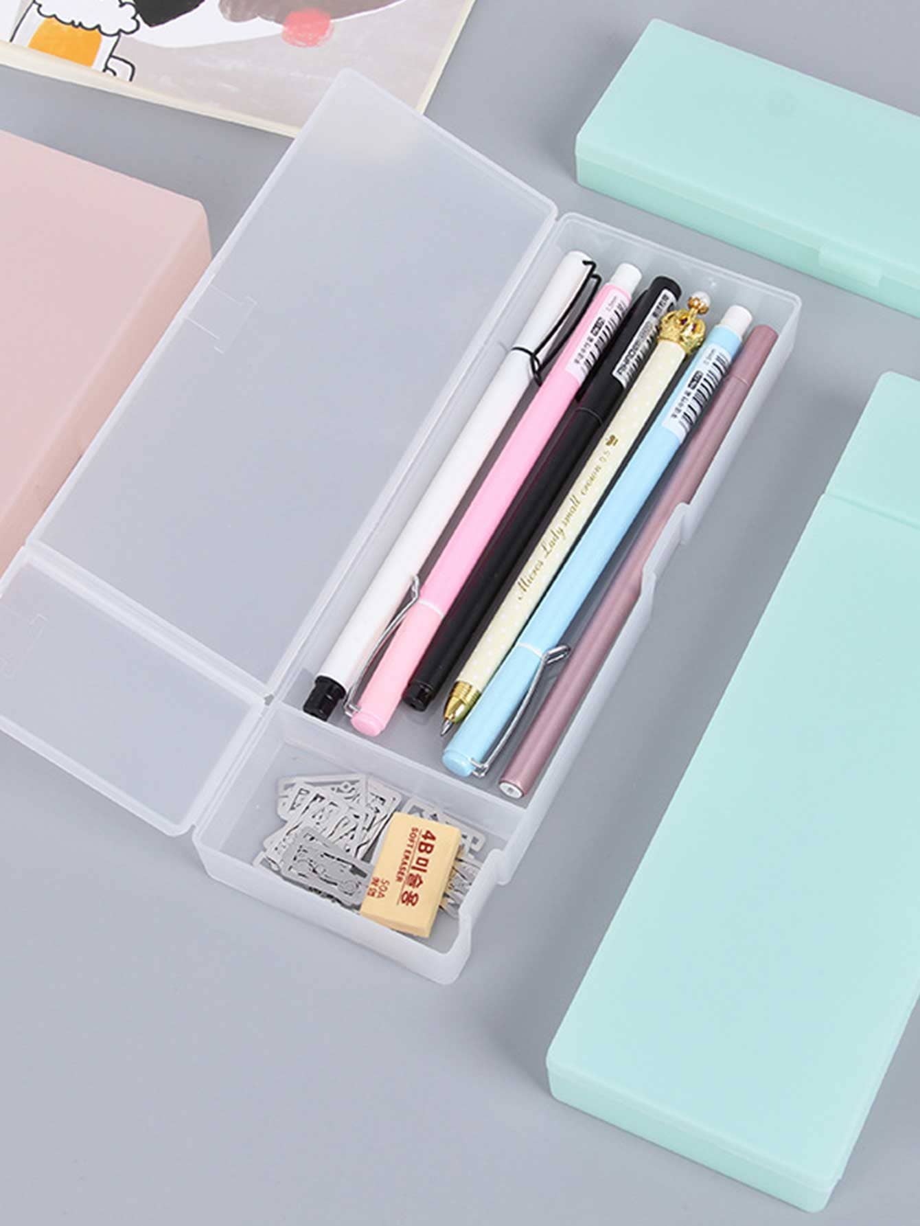 1pc candy color frosted pencil box