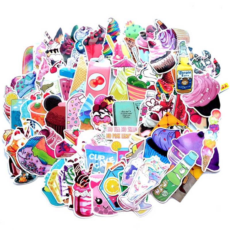 

72pcs Summer Ice Cream Print Sticker