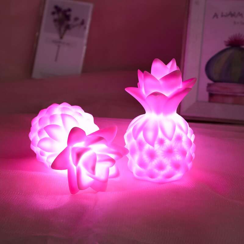 

1pc Pineapple Shaped Night Light, Pink