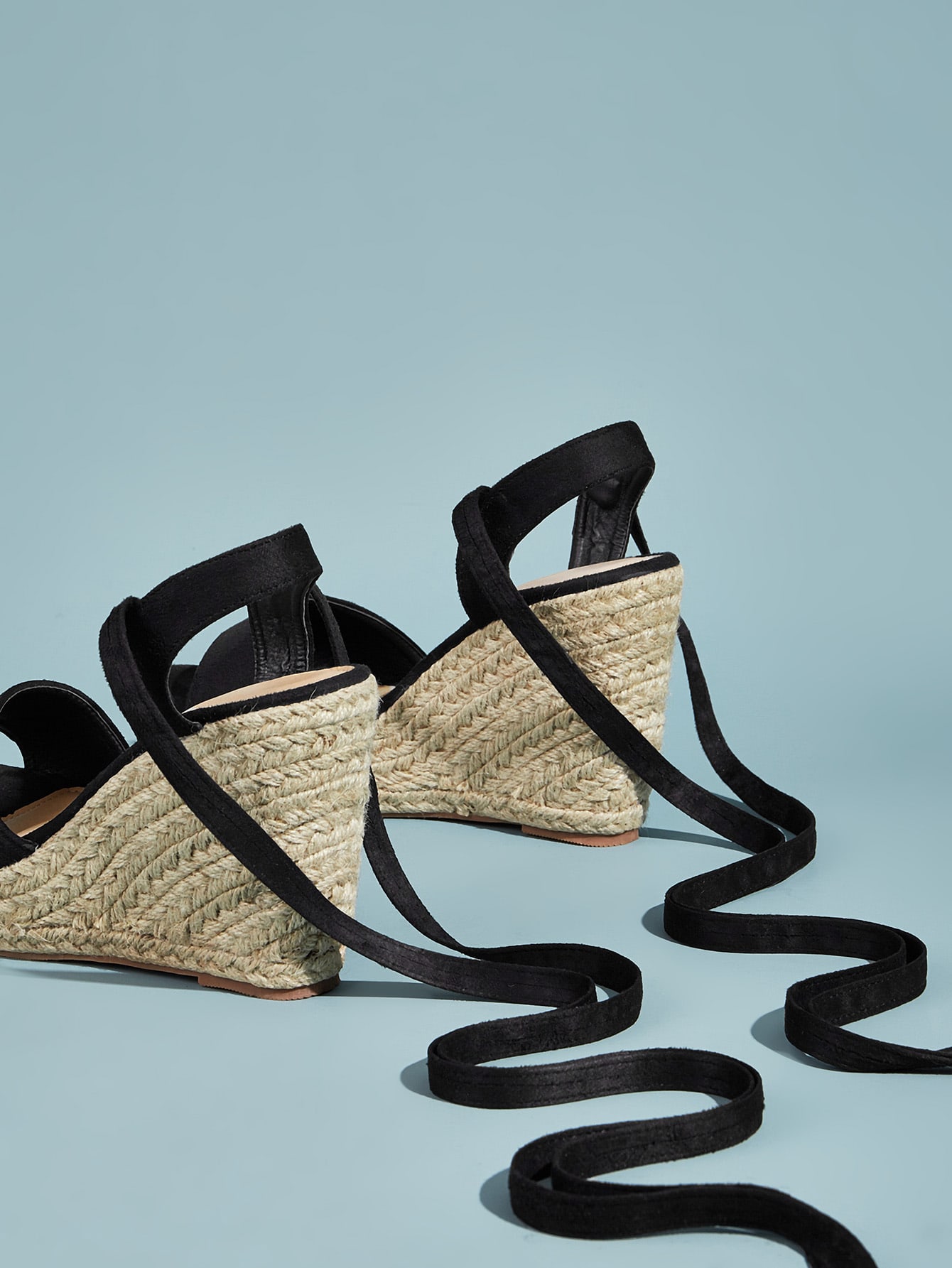 women shoes wedges tie leg open toe espadrille wedges