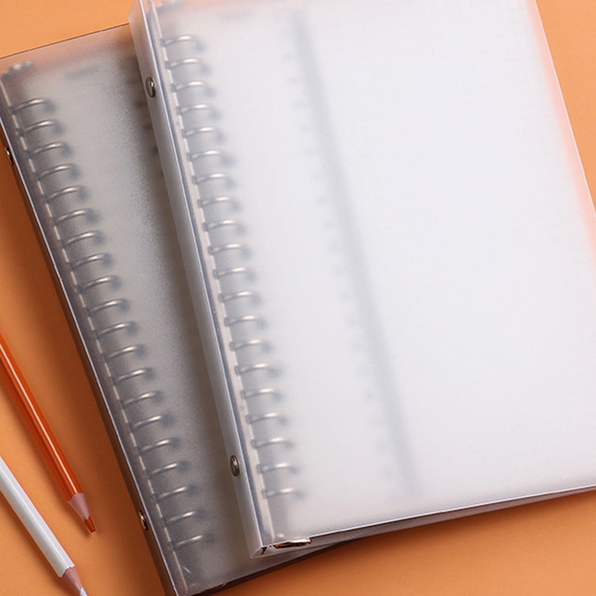 

1pack Transparent Loose-leaf A5 Notebook, White