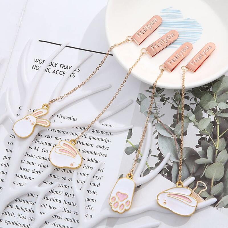 

1pc Cute Rabbit Pendant Metal Bookmark