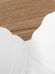 Top de bikini con aros con forma de concha, para las vacaciones de verano en la playa - Blanco - Ver 3
