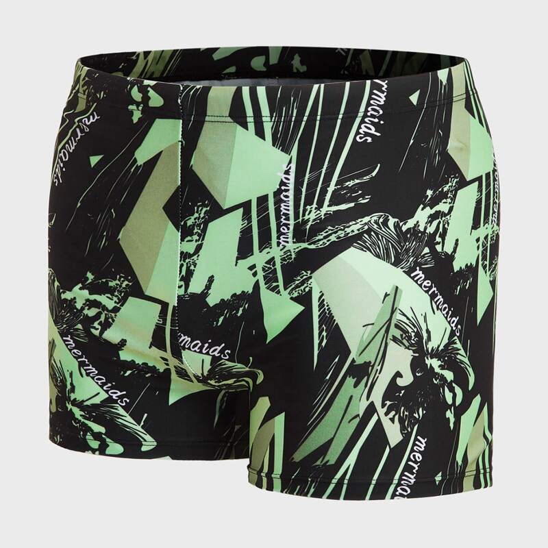 

Guys Letter And Graphic Print Square Leg Swim Trunks, Multicolor